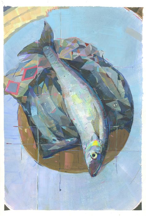 Fish Gouache, Art Catalogue, Painting Colors, Catch Of The Day, One Fish, Colors Art, Fish Painting, The Fish, Pet Birds