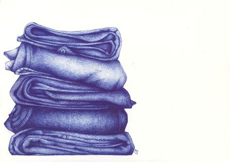 Andrea Joseph blog Pile Of Clothes Drawing, Andrea Joseph, Pile Of Clothes, Flat Lay Photography Fashion, Biro Drawing, Biro Art, Clothes Drawing, Ballpoint Pen Art, Art Alevel