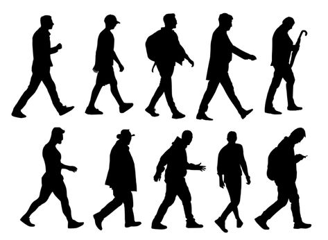 Man Walking Silhouette, Walking Silhouette, Person Silhouette, Person Walking, Human Figures, Silhouette Png, Human Figure, Png Transparent, Human Silhouette