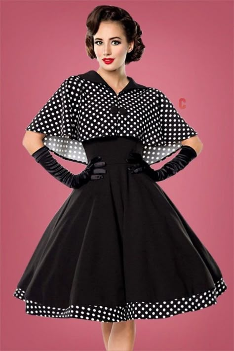 60s Fashion Black And White, Rockabilly Dresses 50s, 1950 Style Dresses, Vintage 50s Fashion, Rockabilly Fashion Outfits, 50's Dresses, 50 Style Dresses, Retro Style Outfits, Vestidos Pin Up