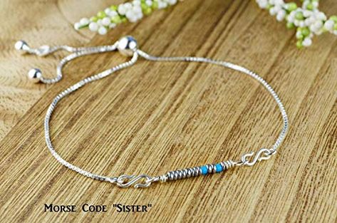 Amazon.com: Morse Code"Sister" Adjustable Sterling Silver Interchangeable Charm/Link Bolo Bracelet- Charm, Bracelet Chain, or Both Bracelet and Charm: Handmade Interchangeable Bracelet, Bolo Necklace, Bolo Bracelet, Bracelet Chain, Morse Code, Hand Stamped Jewelry, Jewelry Design Necklace, Bracelet Charm, Stamped Jewelry