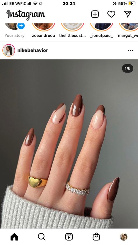 Beige Nails Design, Matted Nails, Brown Acrylic Nails, Unghie Sfumate, Unghie Nail Art, Fall Gel Nails, Beige Nails, Almond Acrylic Nails, Minimalist Nails