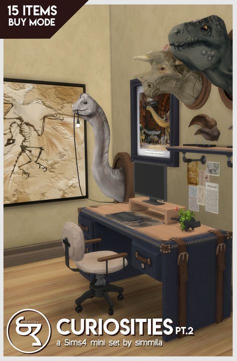 Curiosities Part 2 | Patreon Sims 4 Archaeology Cc, Sims 4 Herbalism Cc, Sims 4 Deer Cc, Sims 4 Aquarium Cc, Sims 4 Cc Animals, Sims Aesthetic, Pokemon Decor, Mods Sims 4, Kangaroo Plush