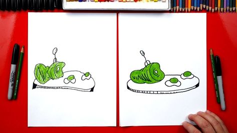 How To Draw Green Eggs And Ham Art For Kids Hub, Marker Paper, Green Eggs And Ham, Your Drawing, Green Eggs, Science Center, Learn How To Draw, Dr Seuss, Learn To Draw