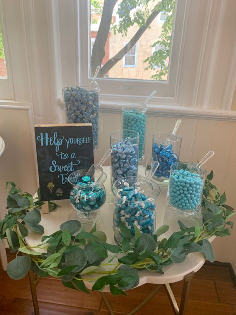 Baby Shower Boy Food Ideas, Baby Boy Shower Dessert Table, Baby Shower Sweet Table Boy, Baby Shower Foods For Boy, Dessert Table Ideas Baby Shower Boy, Its A Boy Baby Shower Theme, Baby Shower Dessert Table Boy, Dessert Table Baby Shower Boy, Boy Baby Shower Treats