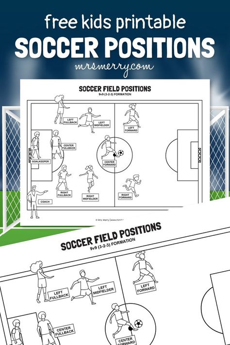 free soccer positions printable Coaching Kids Soccer, Soccer Lessons, Youth Soccer Drills, Coaching Youth Soccer, Soccer Positions, Soccer Games For Kids, Soccer Trainer, Soccer Time, Soccer Drills For Kids