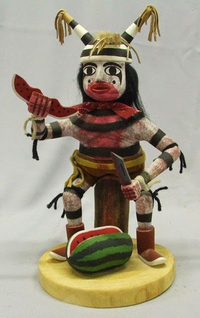 Sacred Clown, Hopi Kachina Mask, Clown Pottery, Clown In A Cornfield, Spiritual Figures, Native American Kachina Dolls, Native Dancer Horse, Clown Faces, Clowning Around