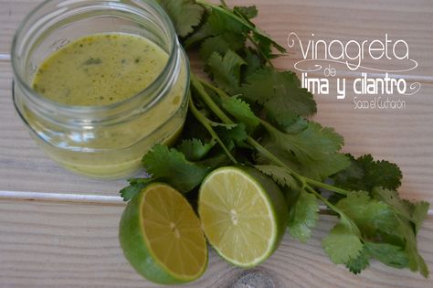 Vinagreta de lima y cilantro Salad In A Jar, Cilantro, Food Ideas, Yummy Food, Salad, Fruit, Bar