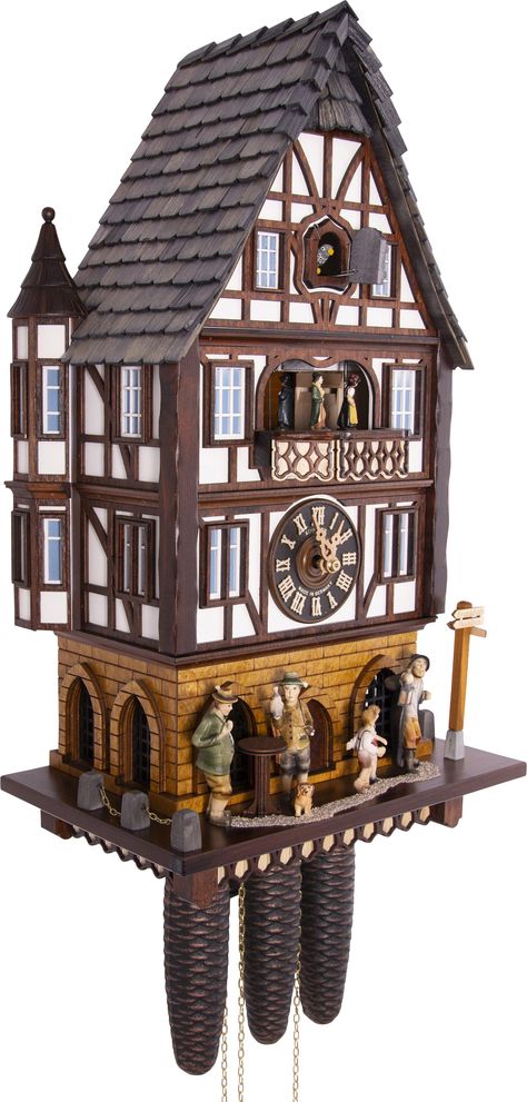 Cuckoo Clock Chalet Style 8 Day Movement 54cm by Anton Schneider Cuckoo Clock Wall Decor, Coocoo Clock, Ships Clock, Forest Clock, Cuckoo Clocks, Handmade Wall Clocks, Christmas Clock, Chalet Style, Wood Shingles