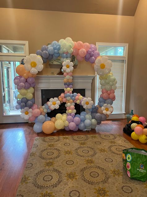 How To Make A Peace Sign Balloon Arch, Peace Out Party Ideas, Peace Sign Balloon Arch Diy, Groovy Birthday Party Backdrop, Diy Peace Sign Decor, Peace Balloon Arch, Peace Party Theme, Peace Out Single Digits Im 10 Party Ideas, Groovy Party Decorations Ideas