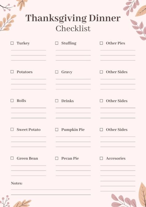 Flat Elegant Thanksgiving Dinner Checklist Thanksgiving Checklist Food, Thanksgiving Dinner Checklist, Thanksgiving Checklist, Menu Maker, Elegant Thanksgiving, Presentation Maker, It Works Products, Invitation Maker, Photo Collage Maker