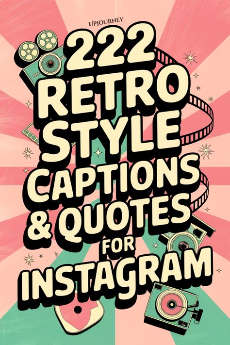 222 Retro Style Captions & Quotes for Instagram Vintage Picture Captions For Instagram, Retro Look Captions For Instagram, Retro Vibe Caption, Retro Sayings Quotes, 80s Quotes Aesthetic, Vintage Instagram Captions, Retro Quotes Vintage, Retro Instagram Caption, 90s Quotes Aesthetic