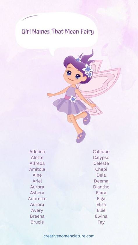 104 Enchanting Baby Girl Names That Mean Fairy Fairy Names Ideas Girl, Fairy Names Ideas, Fairy Meaning, Fairy Name, Irish Girl Names, Sea Maiden, Fairy Names, Beautiful Names, Love Wallpaper Backgrounds