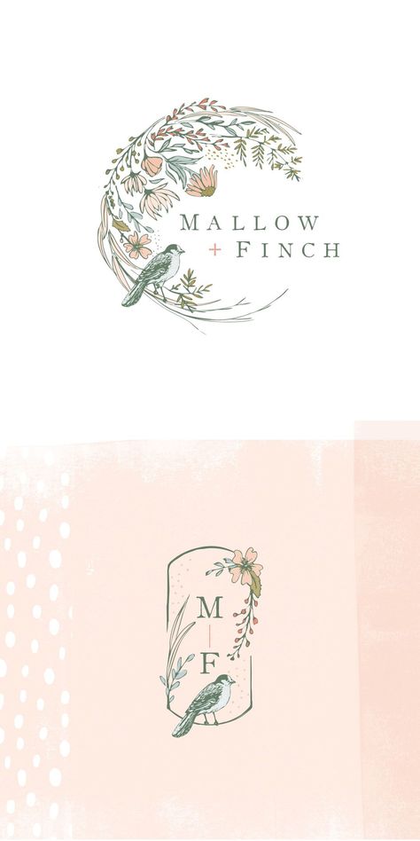 Logo Design Watercolor, Floral Design Logos, Logo Flowers Design, Wildflower Logo Design, Logo And Branding Design, Spring Logo Design, Floral Packaging Design, Cottagecore Logo, Logo Design Inspiration Art