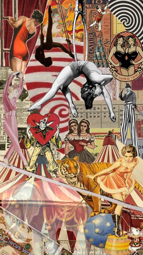 Welcome to the circus 🎪👻 Circus Old Photos, Victorian Carnival, 1920s Circus, Circus Collage, Circus Cards, Circus Core, Circus Painting, Juggling Clown, Circus Book