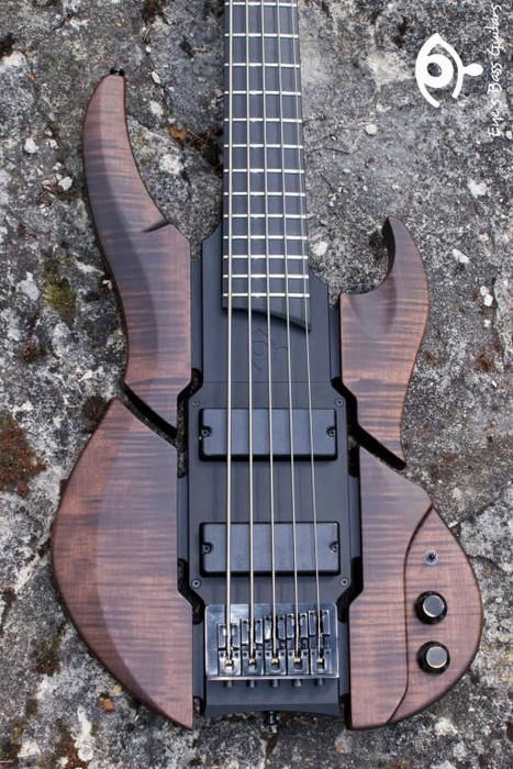 Eye’s Bass Guitars Germany EBG-5 Cocoa 5-String Bass — Bananas at Large® Guitar Design Ideas, Cool Guitar Designs, Bass Guitar Art, Custom Bass Guitar, Custom Bass, Bass Guitar Lessons, Electric Guitar Design, Guitar Tattoo, Guitar Obsession