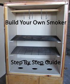 Free Smokehouse Plans Smokehouse Plans, Homemade Smoker Plans, Build Your Own Smoker, Build A Smoker, Diy Smoker, Smoker Plans, Outdoor Smoker, Homemade Smoker, Bbq Pitmasters