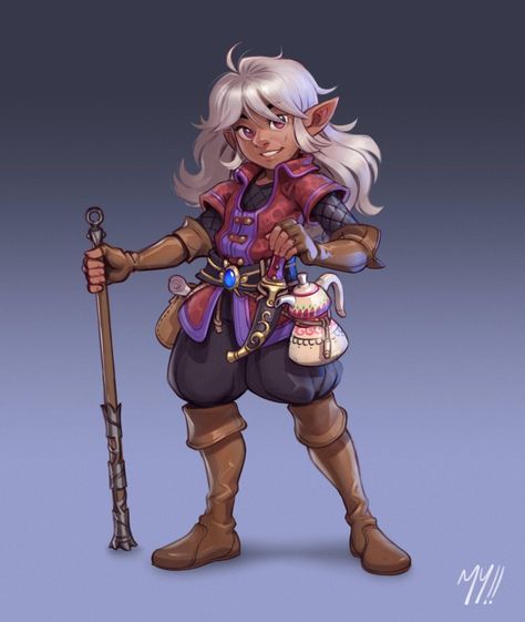 Dnd Mercenary, Halfling Rpg, Dnd Halfling, Gnome Dnd, Dnd Ocs, Roll For Initiative, Female Gnome, Fantasy Wizard, Dnd Races