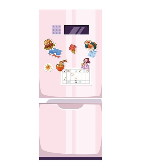 Premium Vector | Fridge refrigerator freezer with magnet sticker concept graphic design illustration element Refrigerator Illustration, Fridge Illustration, Concept Graphic Design, Magnet Sticker, Polymer Clay Diy, Picture Logo, Business Card Maker, Flyer Maker, Poster Maker