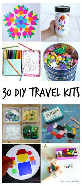 30+ Simple and Easy DIY Travel Kits for Kids.  Great for vacations - road trips, plane trips, etc - but also great for entertaining kids in waiting rooms and restaurants.  From Fun at Home with Kids Diy Travel Kits, Kids Travel Activities, Entertaining Kids, Road Trip Activities, Travel Crafts, Road Trip With Kids, Toddler Travel, Diy Travel, Activity Kits