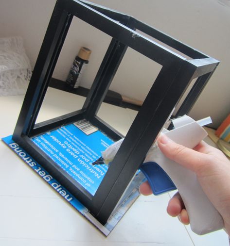 For a picture frame lanter or maybe card box?: put 4 frames and super glue them together, insert the pictures and have a fun picture frame Picture Frame Lantern, Lantern Diy, Diy Woodland, Picture Frame Crafts, Lantern Candle, Wedding Card Box, Diy Lanterns, Diy Picture, Card Box Wedding