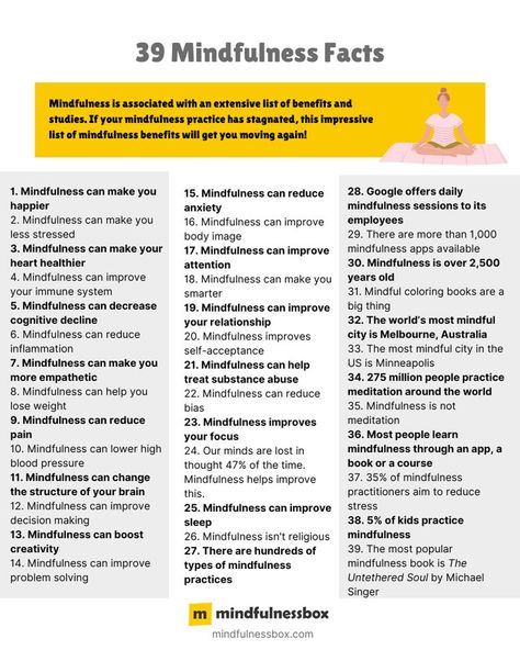 Mindfulness is associated with an extensive list of benefits and studies. But which benefits are backed by research, and which aren’t? The below list of mindfulness benefits links out to recent studies on each topic. If your mindfulness practice has stagnated, this impressive list of mindfulness benefits will get you moving again! #mindfulness #meditation Mindfulness Benefits, Benefits Of Mindfulness, Meditation Tips, Mental Health Therapy, Mindfulness Activities, Mindfulness Practice, Mindfulness Meditation, Life Inspiration, Body Image