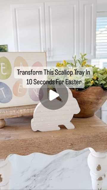 Home Decor Ideas For Every Season || Lacee on Instagram: "Comment LINKS for all the links to be sent your way!   Here are the four items you will need to complete this look!  1. Riser / Tray 2. Greenery  3. Favorite spring sign  4. Wood Bunny   I love how it all turned out together! 🐰 . . . . #springdecorating #springtray #springdecor #woodbunny #scalloptray #seasonaldecor #homedecor #homestyle #sugarnmilkco" Wood Bunny, Spring Sign, Spring Home Decor, Spring Home, Home Decor Ideas, Spring Decor, The Four, Seasonal Decor, Decor Ideas