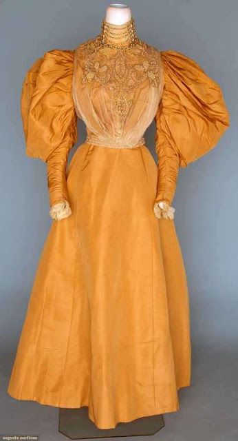 1895 Dress, 1890 Dress, 1890s Dress, Ideal Husband, Augusta Auctions, 1900 Fashion, Antique Dresses, 1890s Fashion, Reception Gown