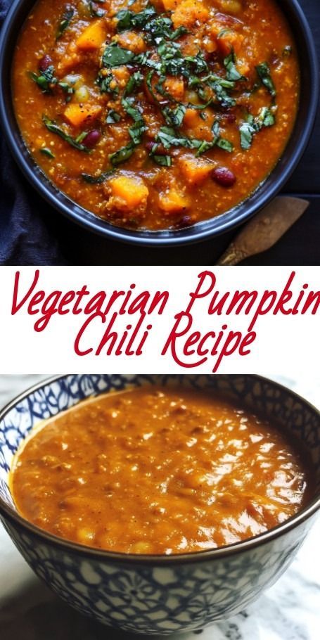 Cozy up with this delicious Harvest Vegetarian Pumpkin Chili, packed with seasonal veggies and spices. Perfect for chilly November days and ideal for sharing at Thanksgiving gatherings! Enjoy the delightful balance of earthy flavors and warmth in every bite. Vegetarian Pumpkin Chili, Pumpkin Chilli, September Days, Pumpkin Chili Recipe, Seasonal Veggies, Chickpea Chili, Chili Spices, Traditional Chili, Pumpkin Chili