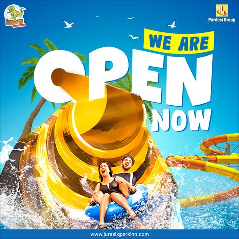 And the wait is over!!! 😍✨ Jurasik Park Inn is open now with more fun and thrill 🌊🥰 . For more information: Visit- www.jurasikparkinn.com or call us on 8882388843. (In between 10:30 a.m. to 6:30 p.m.) . #re-opening #openingagain #opennow #open #grandopening #safe #waterparkfun #jurasikparkinn #waterparksfanpage #jurasikpark #waterparksentertainment #waterparksports #waterparksfandom #waterpark #themepark #summer Water Theme Park, Parking Design, Creative Ads, Ad Design, Grand Opening, Magazine Design, Brochure Design, Water Park, Theme Park