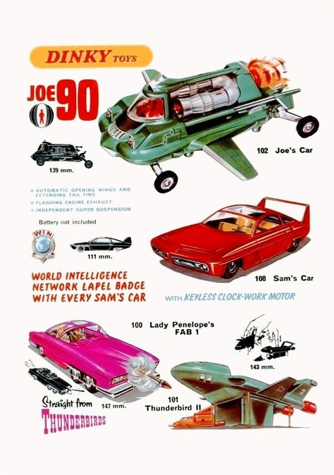 Toy Advertisement, Joe 90, Lady Penelope, Space 1999 Tv Series, Childhood Memories 60's, Thunderbirds Are Go, Cardboard Rolls, Toy Catalogs, Dinky Toys