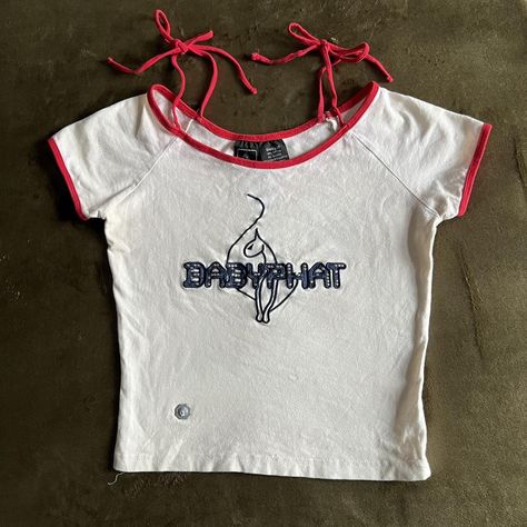 Baby Phat bedazzled baby tee. Wide neck fit with... - Depop 2000s Baby Tee, F1 Academy, 2000s Baby, I Love My Life, Y2k Baby Tee, Y2k Mcbling, Baby Phat, Concert Fits, Love My Life