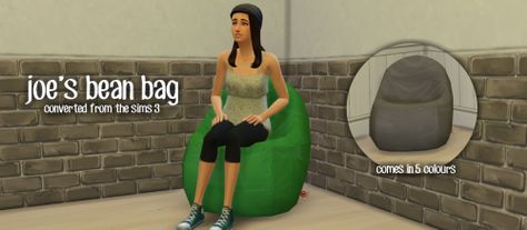 My Sims 4 Blog: TS3 Joe's Beanbag Chair Conversion by Grazeness Sims 4 Blog, The Sims 3, Sims 4 Mods Clothes, Sims 4 Build, Sims 4 Cc Finds, Cc Finds, Sims 4 Custom Content, Sims 4 Mods, Custom Content