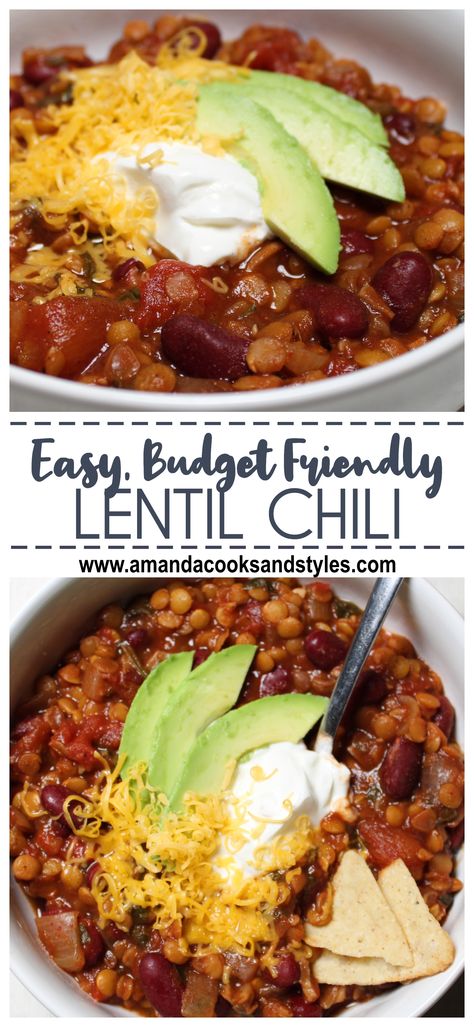 Beef And Lentil Chili, Crockpot Lentils Easy, Easy Lentil Chili Recipe, Crockpot Lentil Chili, How To Cook Lentils In Crockpot, Lentil Slow Cooker Recipes, Crockpot Lentil Recipes, Lentil Chili Crockpot, Crockpot Lentils