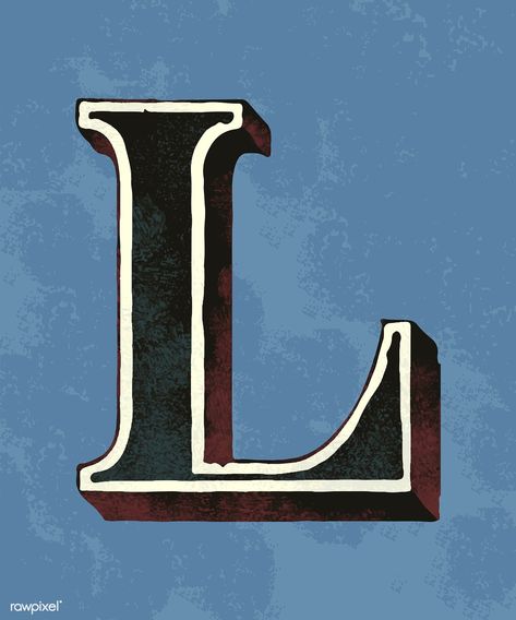 Capital letter L vintage typography style | free image by rawpixel.com / sasi Letter Cutouts, Magazine Letters, Newspaper Letters, Letter Photography, Scrapbook Letters, Vintage Alphabet, Design Alphabet, Free Illustration Images, Aesthetic Letters