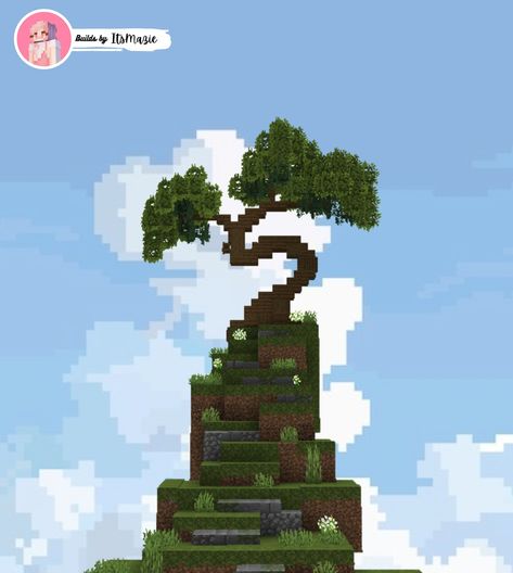 Beyond the Sky . . #minecraft #minecraftphotography #minecraftphoto #minecraftanime #minecraftbuilds #minecrafttree #minecraftsky Minecraft Cliff Design, Spawn Ideas Minecraft, Minecraft Cliff, Minecraft Terraforming, Minecraft Landscape, Minecraft Castle Designs, Minecraft Tree, Minecraft Steampunk, Minecraft Banner Designs