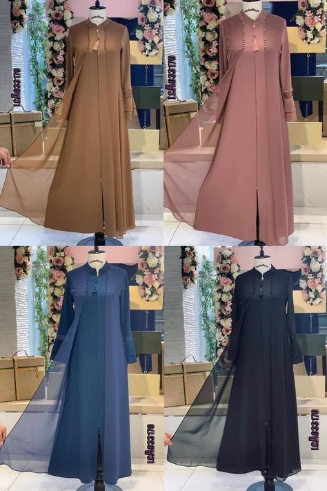 Abaya Designs Latest Dubai, Plazzo Designs, Dubai Evening, Abaya Designs Latest, Moslem Fashion, Long African Dresses, Girls Long Dresses, Girls Frock Design, Muslim Fashion Dress