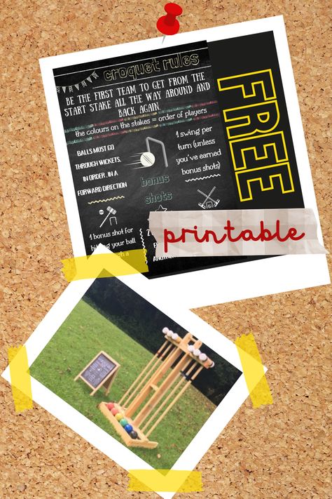 Croquet rules: free printable! – Simply Sparkles Croquet Rules, Poster Free Printable, Free Poster Printables, Rules Poster, Games For Fun, Lawn Party, Sparkle Party, Ancient Vikings, Wooden Easel