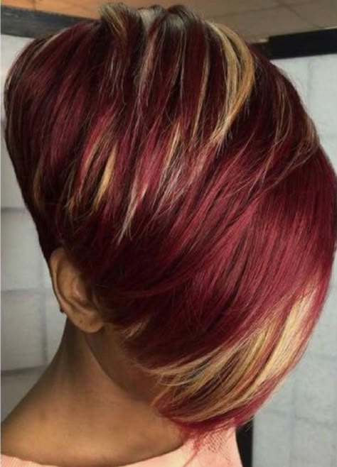 Edgy Summer Hair Color, Red And Blonde Hair Color Short, Curtain Bangs Cut, Short Haircut With Curtain Bangs, Pixie Hair Color Ideas, Bob Short Haircut, Pixie Hair Color, Bangs Cut, Haircut With Curtain Bangs