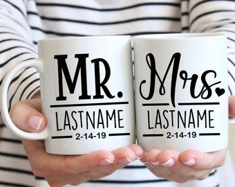 Mr And Mrs Coffee Mugs Wedding, Mr And Mrs Coffee Mugs, Sublimation Wedding Gifts, Mr And Mrs Gifts, Mr And Mrs Mugs, Valentine Gift For Dad, Engagement Mugs, Best Boyfriend Gifts, Etsy Inspiration