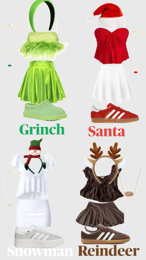 Holiday Characters Costumes Spirit Week, Christmas Vs Halloween, Christmas Characters Spirit Week, Holiday Character Dress Up Day, Christmas Characters To Dress Up As, Holiday Character Day, Grinch Spirit Week, Holiday Characters Spirit Week, Easy Christmas Character Costumes