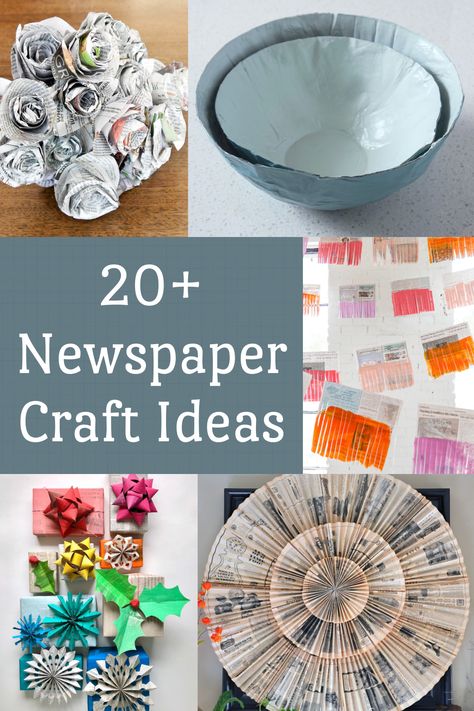 Learn how to make 20+ newspaper crafts, perfect for kids and adults! You're going to love these recycled ideas for decor, gifts, and more. Uses For Newspaper, Crafts Made Out Of Newspaper, Folded Magazine Crafts, Crafts Using Newspaper, Rolled Newspaper Crafts, Newspaper Recycling Ideas, Newspaper Craft For Kids, Diy With Newspaper, What To Do With Old Magazines