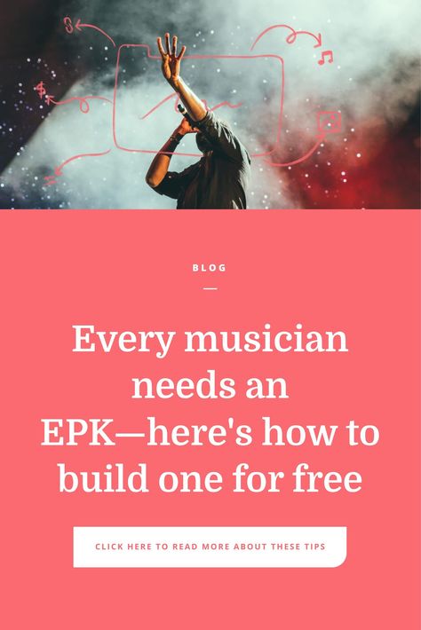 An EPK is your music resume and marketing portfolio. Learn how to build an EPK for your band that will help you get press coverage, book gigs, and more. Epk Press Kit Music, Electronic Press Kit, Marketing Portfolio, Independent Musician, Landing Page Builder, Singing Career, Press Kit, Music Business, Punk Bands