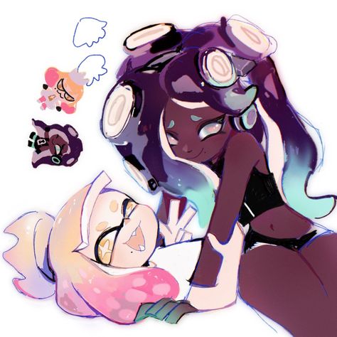 Marina Splatoon, Pearl And Marina, Nintendo Splatoon, Splatoon Comics, Lgbt Art, Ship Art, Splatoon, Fantasy Character Design, Cool Art