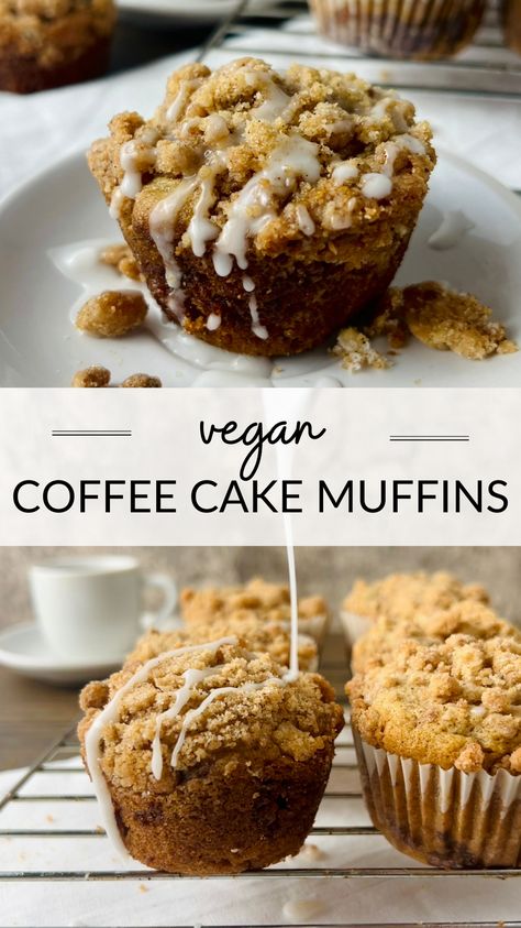 Vegan Coffee Cake Muffins, Applesauce Coffee Cake, Coffee Cake Streusel, Apple Cinnamon Streusel Muffins, Vegan Coffee Cake, Muffin Vegan, Vegan Muffin, Cinnamon Streusel Muffins, Healthy Bakes