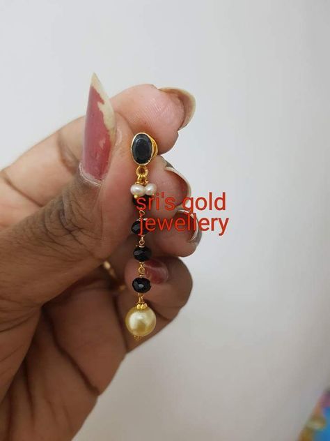 Gold chain earrings Black Beads Earrings Gold, Black Bead Earrings Gold, Black Beads Earrings Indian Gold, Black Stone Earrings Gold, Black Beads Earrings, Long Chain Earrings Gold, Gold Earrings For Kids, Gold Earrings Indian, Simple Gold Earrings