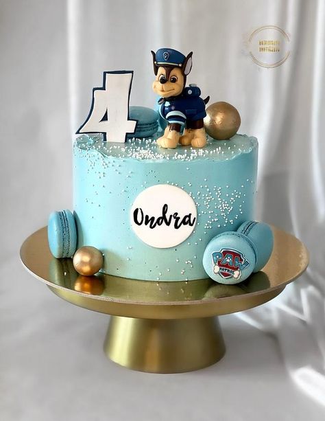 Chase Cake Paw Patrol, Chase Birthday Cake, Paw Patrol Chase Cake, Chase Cake, Paw Patrol Birthday Cake Boys, Police Birthday Cakes, Paw Patrol Birthday Party Cake, Cakes Without Fondant, Paw Patrol Birthday Theme