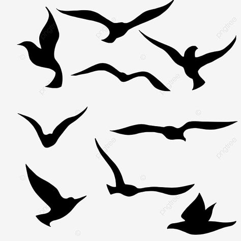 birds flying silhouette Peace Pigeon, Flying Bird Silhouette, Peace Bird, Running Silhouette, Flying Together, Angel Feathers, Bird Clipart, Flock Of Birds, Silhouette Png