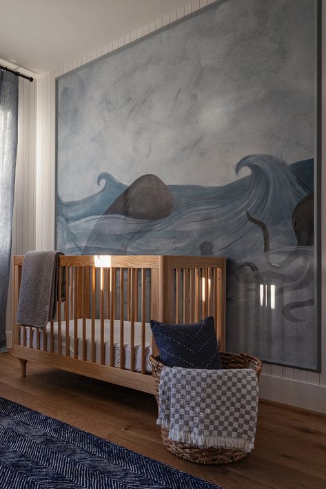 Blue Whale Wallpaper, Nursery Murals, Moody Ocean, Whale Wallpaper, Ocean Mural, Kids Bedroom Wallpaper, Luxury Nursery, Reading Nook Kids, Ocean Themed Nursery