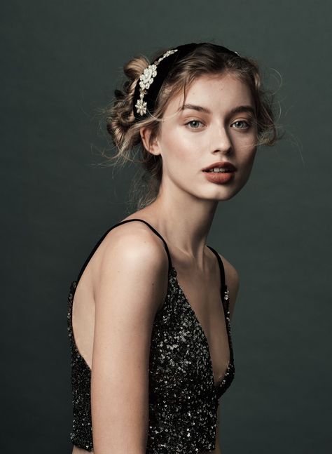 Free People Jeweled Baroque Turban Headband and Intimately Free People Sequin Brami Aph Belgium, Hanna Verhees, Print Modeling, Free People Catalog, Female Faces, Portrait Series, Studio Portrait, Magazine Editorial, Fashion Campaigns